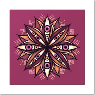 Psychedelic Eyes Double Iris Trippy Pink Whimsigoth Flower Posters and Art